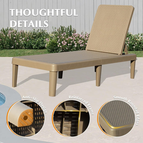Pool Lounge Chairs Set of 2 with Adjustable Backrest HouseOfZazla