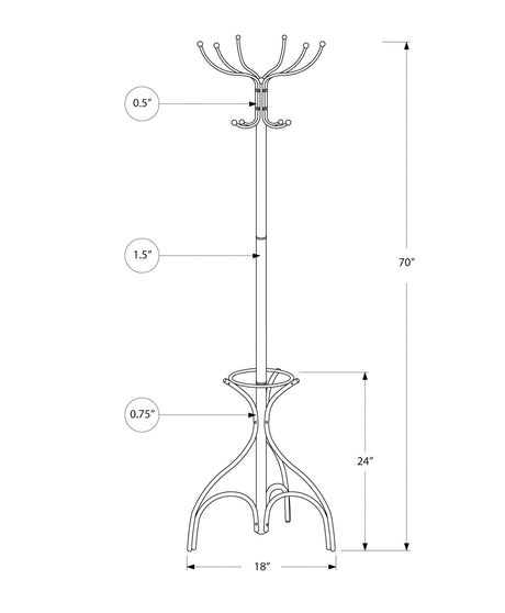 Coat Rack Hall Tree with 12 Hooks and Umbrella Holder HouseOfZazla