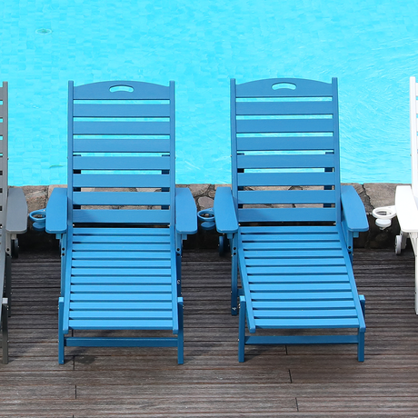 HDPE Chaise Lounge Chair Outdoor with Adjustable Backrest HouseOfZazla