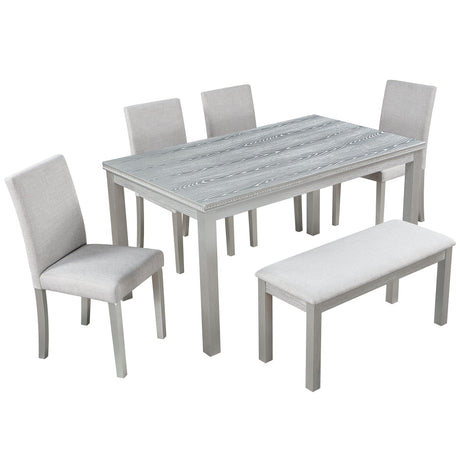 Dining Table Set With Crystal Decoration And Upholstered Chairs HouseOfZazla