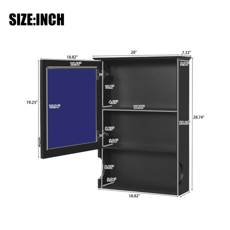 Wall Mounted Bathroom Storage Cabinet With Mirror, Soft Closing Hinges HouseOfZazla