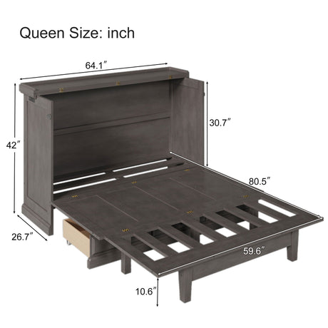 Murphy Bed Chest Cube Cabinet With Charging Station And Large Storage Drawer HouseOfZazla