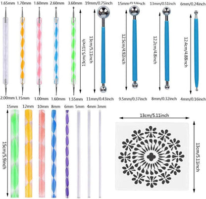 16 Pcs Mandala Dotting Tools for Painting Rocks Mandala Stencils