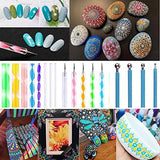 19PCS Mandala Dotting Tools Set Painting Rocks Mandala Stencil Ball Stylus Paint Tray Set WoodArtSupply