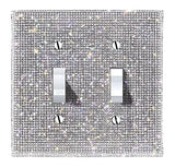 (1PCS) BLING SILVER RHINESTONE LIGHT SWITCH COVER SHINY CRYSTAL SPARKLE WALL PLATE COVER WoodArtSupply