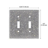 (1PCS) BLING SILVER RHINESTONE LIGHT SWITCH COVER SHINY CRYSTAL SPARKLE WALL PLATE COVER WoodArtSupply