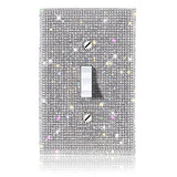 (1PCS) Bling Silver Rhinestone Light Switch Cover Shiny Crystal Sparkle Wall Plate Cover WoodArtSupply