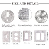 (1PCS) Bling Silver Rhinestone Light Switch Cover Shiny Crystal Sparkle Wall Plate Cover WoodArtSupply