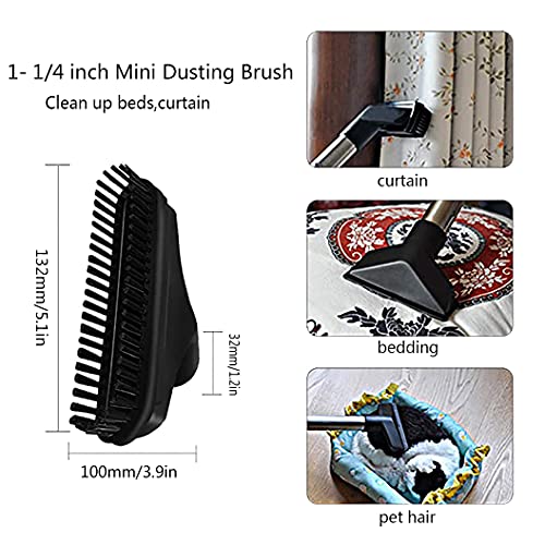1 1/4" Vacuum Attachments Brushes for Small Shop Vac Accessories 1/4 inch or 1 3/8 inch Vacuum Cleaner Accessories Heodim