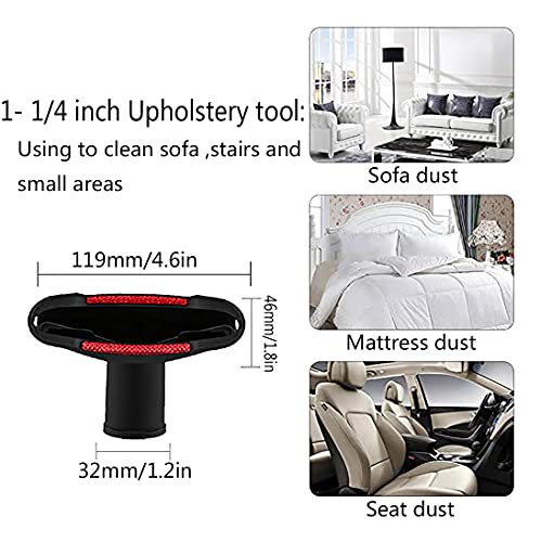 1 1/4" Vacuum Attachments Brushes for Small Shop Vac Accessories 1/4 inch or 1 3/8 inch Vacuum Cleaner Accessories Heodim