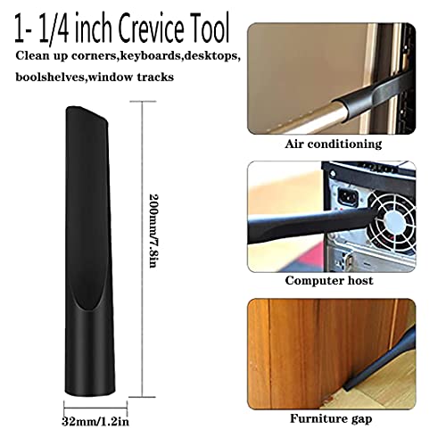 1 1/4" Vacuum Attachments Brushes for Small Shop Vac Accessories 1/4 inch or 1 3/8 inch Vacuum Cleaner Accessories Heodim