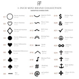 1" Assorted Characters Mini Steel Branding Irons Kit for Hats, Wood Burning, DIY Beginner Adult Crafts - MADE IN THE USA (25 ct, 8" Straight-Steel Handle)… The Heritage Forge