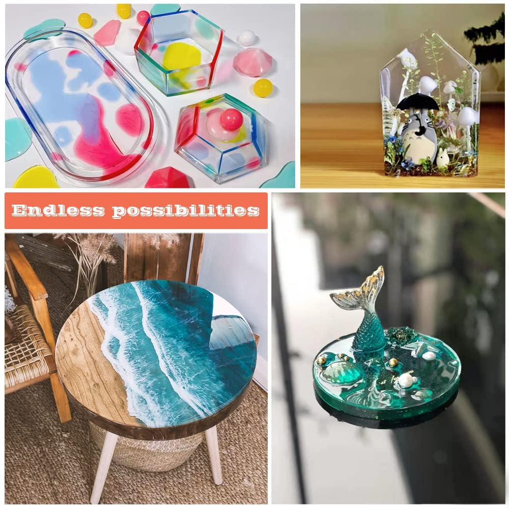 1 Gallon Craft Epoxy Resin and Hardener Kit, Crystal Clear, Food Safe & Low Odor, Bubble Free, High Hardness for Casting (Deep Pour) and Art, Wood, INSPOP