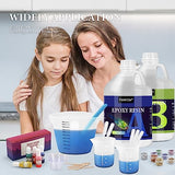 1 Gallon Crystal Clear Epoxy Resin Kit, High-Glossy& No Bubbles, Art & Casting Resin with 16 Epoxy Resin Pigment, Foil Flakes, Sequin,Craft Clear FUHITIM