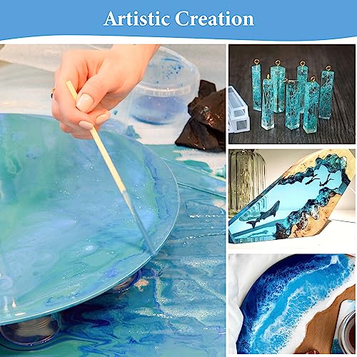 1 Gallon Crystal Clear Epoxy Resin Kit, High-Glossy& No Bubbles, Art & Casting Resin with 16 Epoxy Resin Pigment, Foil Flakes, Sequin,Craft Clear FUHITIM