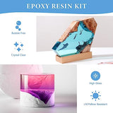 1 Gallon Crystal Clear Epoxy Resin Kit, High-Glossy& No Bubbles, Art & Casting Resin with 16 Epoxy Resin Pigment, Foil Flakes, Sequin,Craft Clear FUHITIM