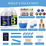 1 Gallon Crystal Clear Epoxy Resin Kit, High-Glossy& No Bubbles, Art & Casting Resin with 16 Epoxy Resin Pigment, Foil Flakes, Sequin,Craft Clear FUHITIM