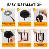 1 Light Kitchen Island Light Modern Black Dining Room Light Fixture Mini Wood Farmhouse Chandelier Hanging Pendant Light Fixtures for Foyer Hallway Poroulux