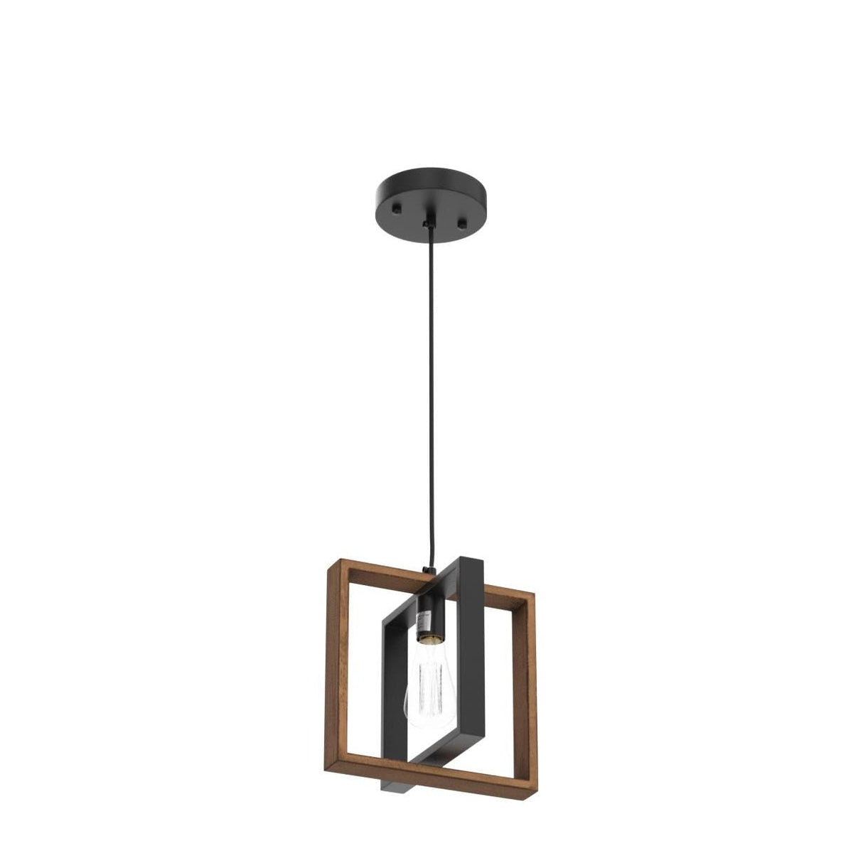 1 Light Kitchen Island Light Modern Black Dining Room Light Fixture Mini Wood Farmhouse Chandelier Hanging Pendant Light Fixtures for Foyer Hallway Poroulux