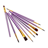 1 Pack 10 Pcs Paint Brushes, Nylon Hair Paint Brushes Set for Kids, Beginner, Suitable for Oil, Watercolor, Acrylic Paint and Body Pinting, Purple LNAUJS