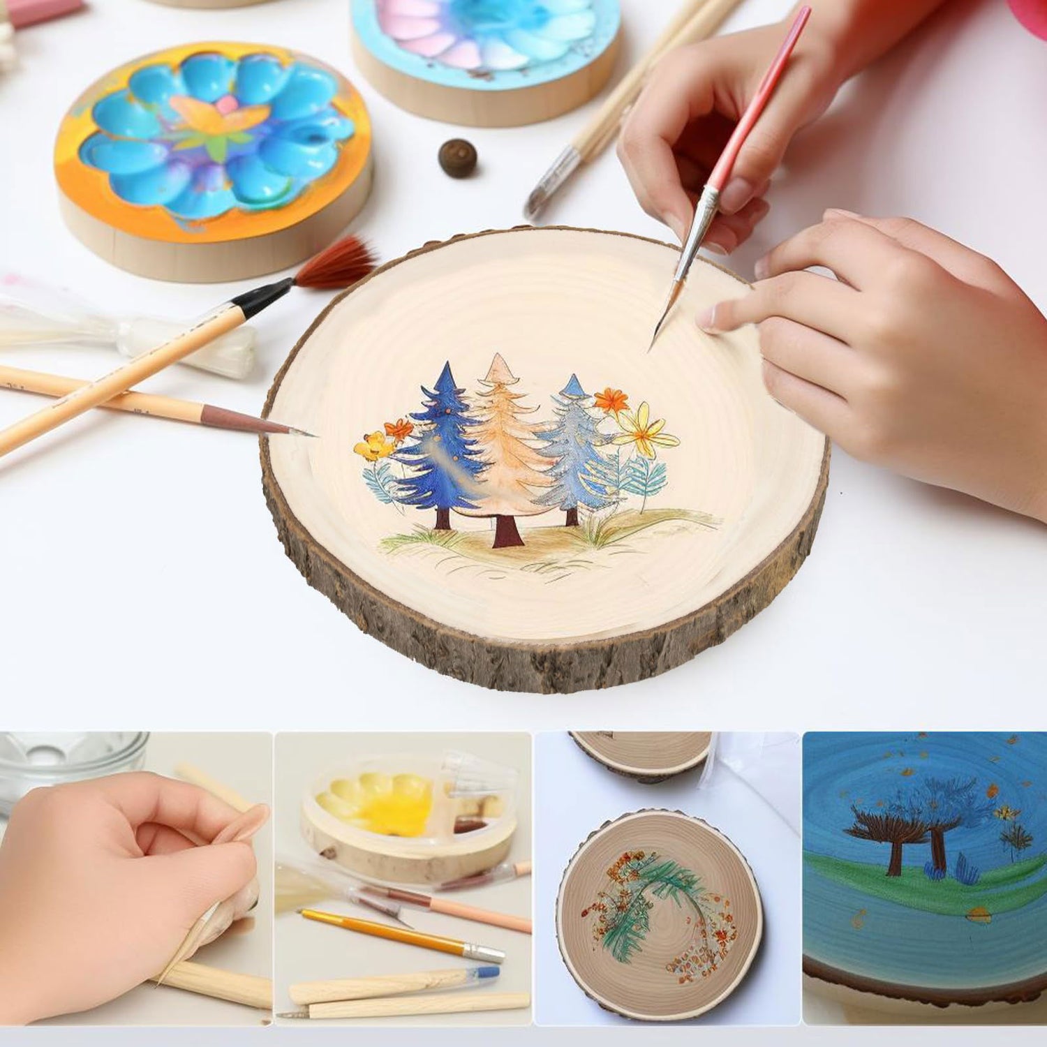 1 Pack Large Wood Slices 8-9" - 100% Natural Large Wood Circles for Wedding Centerpieces, Rustic Wedding Decor, Party, Home Decoration and DIY Craft NLHH