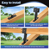 1 Pack Pergola Roof Riser,Heavy Duty Roof Mount Pergola Brackets,90 Degree Adjustable Saddle Roof Riser Beam Brackets for Wood Patio Pergola Gazebo, Fit 4×4 and 4×6 Wood Beam… YVHFWOY