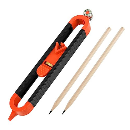 1 Pack Precise Contour Scribe Tool with 2 Pencil, Upgrade Contour Measuring Tool with Adjustable Lock for Woodworking Finish Carpenter, DIY Handyman, - WoodArtSupply