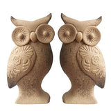 1 Pair Unfinished Wood Animal Ornaments Wood Embryo Owl Peg Doll Figure Cutout Table Statue Model Early Educational Toy for Kids DIY Painting Home EXCEART