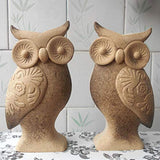 1 Pair Unfinished Wood Animal Ornaments Wood Embryo Owl Peg Doll Figure Cutout Table Statue Model Early Educational Toy for Kids DIY Painting Home EXCEART