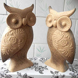 1 Pair Unfinished Wood Animal Ornaments Wood Embryo Owl Peg Doll Figure Cutout Table Statue Model Early Educational Toy for Kids DIY Painting Home EXCEART