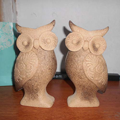 1 Pair Unfinished Wood Animal Ornaments Wood Embryo Owl Peg Doll Figure Cutout Table Statue Model Early Educational Toy for Kids DIY Painting Home EXCEART