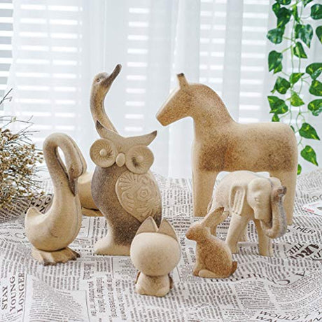 1 Pair Unfinished Wood Animal Ornaments Wood Embryo Owl Peg Doll Figure Cutout Table Statue Model Early Educational Toy for Kids DIY Painting Home EXCEART