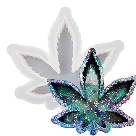 1 Pcs Leaf Maple Resin Mold, Weed Ashtray Silicone Molds, Leaf Tray Mold Ideal for Jewelry Storage Box Handmade Crafts Home Decoration (M590) WOCRAFT
