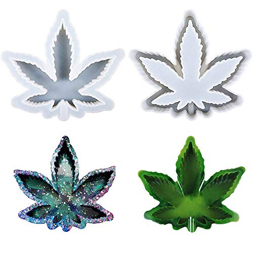 1 Pcs Leaf Maple Resin Mold, Weed Ashtray Silicone Molds, Leaf Tray Mold Ideal for Jewelry Storage Box Handmade Crafts Home Decoration (M590) WOCRAFT
