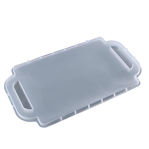 1 Pcs Tray Silicone Resin Mold with Handle Rectangle Shaped Epoxy Silicone Casting Molds for Cup Fruit Candy Storage Holder,3D DIY Making Handmade Qinlunuho