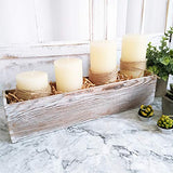 1 Pcs Wood Planter Box Rectangle Whitewashed Wooden Rectangular Planter Decorative Rustic Wooden Box with Inner Plastic Box - 17.3" L x 3.9" W x 3.9" windiy