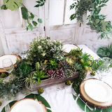 1 Pcs Wood Planter Box Rectangle Whitewashed Wooden Rectangular Planter Decorative Rustic Wooden Box with Inner Plastic Box - 17.3" L x 7.8" W x 3" H Supla