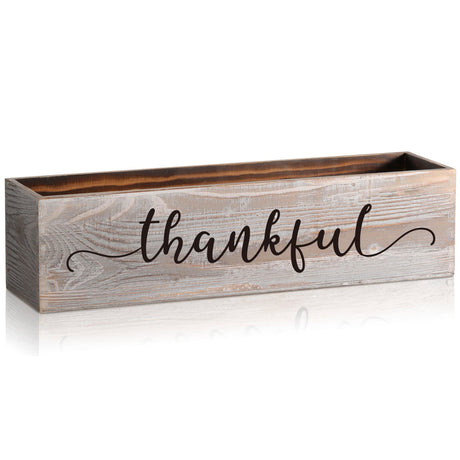 1 Pcs Wood Planter Box Wooden for Centerpieces Rectangular Planter Decorative Window Boxes Planters Rustic Wooden Box Floral Natural Centerpieces Patelai