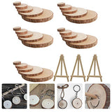 1 Set Christmas Decoration Wood Chips DIY Painting Wood Slices Mini Wood Display Easel Rustic Wood Log Discs Unfinished Wood Rounds Craft Unfinished ABOOFAN