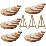 1 Set Christmas Decoration Wood Chips DIY Painting Wood Slices Mini Wood Display Easel Rustic Wood Log Discs Unfinished Wood Rounds Craft Unfinished ABOOFAN