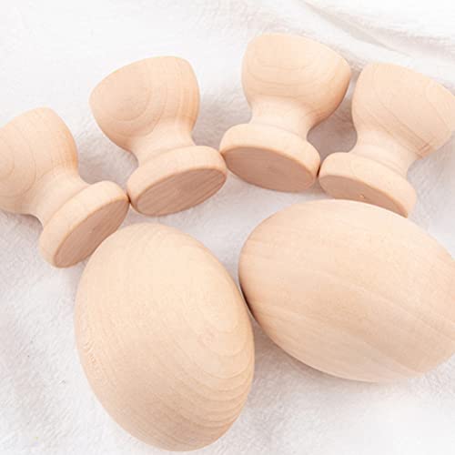 1 Set DIY Graffiti Eggs Egg Painted Toy Wooden Crafts Egg Wooden Egg Cups Wood Egg Stands Holders Unfinished Wood Eggs Kids Wooden playset Lifelike EXCEART