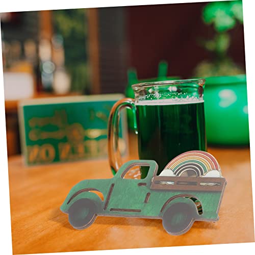 1 Set Easter Decoration St. Patricks Day Wooden Cutouts St Patricks Day Tiered Tray Decor St Patricks Day Table Sign Shamrock Embellishments Wood Ciieeo