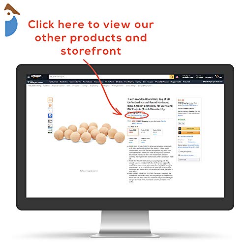 1 inch Wooden Round Ball, Bag of 50 Unfinished Natural Round Hardwood Balls, Smooth Birch Balls, for Crafts and DIY Projects (1 inch Diameter) by Woodpeckers