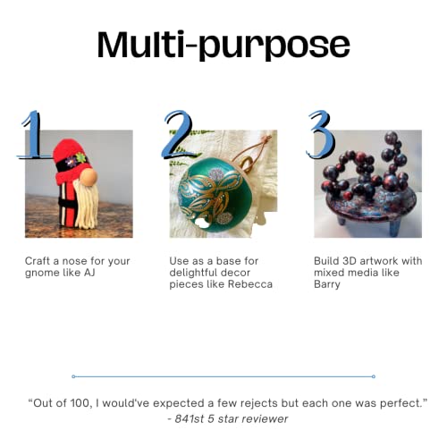 1 inch Wooden Round Ball, Bag of 50 Unfinished Natural Round Hardwood Balls, Smooth Birch Balls, for Crafts and DIY Projects (1 inch Diameter) by Woodpeckers