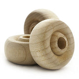 1" inch Wooden Toy Wheel at 1/2” inch Thick with a 1/4” inch Hole - Bag of 50 Craftparts Direct