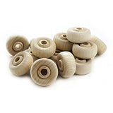 1" inch Wooden Toy Wheel at 1/2” inch Thick with a 1/4” inch Hole - Bag of 50 Craftparts Direct