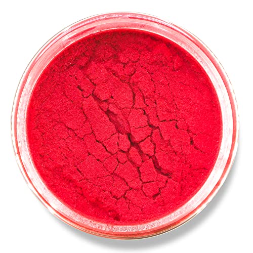 1 oz - Red Mica Powder - Cosmetic Grade - 25 Colors Available, Use for Cosmetics, Slime, Candles, Paints, Bath Bombs, Epoxy Resin, Soap, Clay, Nail - WoodArtSupply