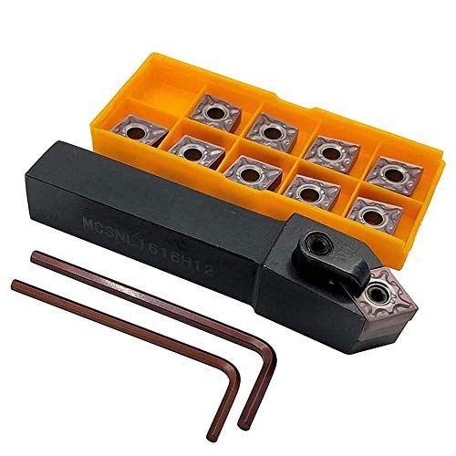 1 pcs MCSNL1616H12 Lathe Turning Tool Holder + 10pcs CNMG120408-MA VP15TF Carbide Insert Turning Tips Tool yangzhoumi