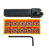 1 pcs MCSNL1616H12 Lathe Turning Tool Holder + 10pcs CNMG120408-MA VP15TF Carbide Insert Turning Tips Tool yangzhoumi