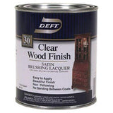 1 qt Deft DFT017 Clear Clear Wood Finish Brushing Lacquer Satin Deft